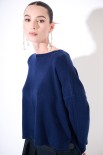 MAGLIA OVER CUCITURA CENTRALE BLU