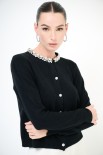 CARDIGAN PARICOLLO GIOIELLO NERO