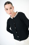 CARDIGAN PARICOLLO GIOIELLO NERO