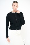 CARDIGAN PARICOLLO GIOIELLO NERO