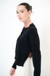 CARDIGAN PARICOLLO COSTA ALTA FONDO NERO
