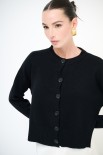 CARDIGAN PARICOLLO COSTA ALTA FONDO NERO