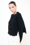 CARDIGAN PARICOLLO COSTA ALTA FONDO NERO