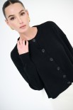 CARDIGAN PARICOLLO COSTA ALTA FONDO NERO