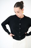 CARDIGAN PARICOLLO COSTA ALTA FONDO NERO