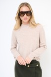 MAGLIA MEZZO COLLO MISTO CACHEMIRE BEIGE