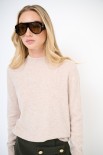 MAGLIA MEZZO COLLO MISTO CACHEMIRE BEIGE