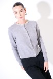 CARDIGAN PARICOLLO GIOIELLO GRIGIO MEDIO