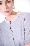 CARDIGAN PARICOLLO GIOIELLO GRIGIO MEDIO