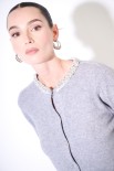 CARDIGAN PARICOLLO GIOIELLO GRIGIO MEDIO