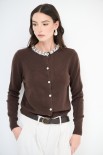 CARDIGAN PARICOLLO GIOIELLO MORO