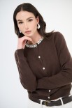 CARDIGAN PARICOLLO GIOIELLO MORO