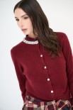 CARDIGAN PARICOLLO GIOIELLO VINO