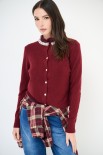 CARDIGAN PARICOLLO GIOIELLO VINO
