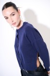 CARDIGAN PARICOLLO COSTA ALTA FONDO BLU