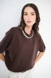 MAGLIA MEZZA MANICA CON GIROCOLLO GIOIELLO MORO