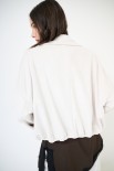 BOMBER CROP VELLUTO CON TASCHE BURRO