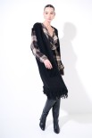 GILET LUNGO FRANGE + TASCHE NERO