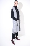 GILET LUNGO FRANGE + TASCHE GRIGIO