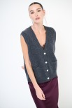GILET BOTTONI GIOIELLO GRIGIO ANTRACITE