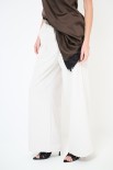 PANTA PALAZZO CON PIEGHE E CINTURA VELLUTO BURRO