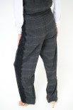 PANTALONE DRITTO CHECK CON PIZZO LATERALE NERO
