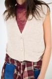 GILET BOTTONI GIOIELLO BEIGE