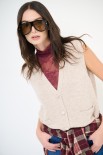 GILET BOTTONI GIOIELLO BEIGE