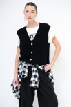 GILET BOTTONI GIOIELLO NERO