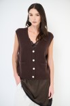 GILET BOTTONI GIOIELLO MORO
