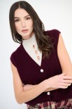 GILET BOTTONI GIOIELLO VINO