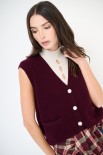 GILET BOTTONI GIOIELLO VINO