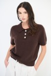 POLO MANICA CORTA BOTTONI GIOIELLO MORO