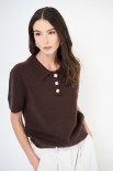 POLO MANICA CORTA BOTTONI GIOIELLO MORO