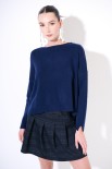 MAGLIA OVER CUCITURA CENTRALE BLU