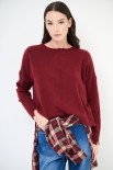 MAGLIA OVER CUCITURA CENTRALE BORDEAUX
