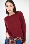 MAGLIA OVER CUCITURA CENTRALE BORDEAUX