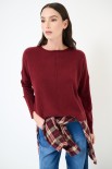 MAGLIA OVER CUCITURA CENTRALE BORDEAUX