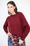 MAGLIA PARICOLLO GIRO MANICA RAGLAN BORDEAUX