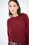 MAGLIA PARICOLLO GIRO MANICA RAGLAN BORDEAUX
