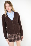 CARDIGAN V ROMBI PAILLETTES COFFEE