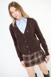 CARDIGAN V ROMBI PAILLETTES COFFEE