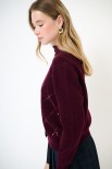 CARDIGAN V ROMBI PAILLETTES VINO
