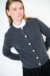 CARDIGAN PARICOLLO BOTTONI GIOIELLO GRIGIO ANTRACITE