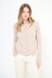 CARDIGAN PARICOLLO BOTTONI GIOIELLO BEIGE