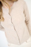 CARDIGAN PARICOLLO BOTTONI GIOIELLO BEIGE