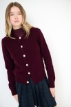 CARDIGAN PARICOLLO BOTTONI GIOIELLO VINO