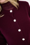 CARDIGAN PARICOLLO BOTTONI GIOIELLO VINO