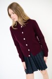 CARDIGAN PARICOLLO BOTTONI GIOIELLO VINO