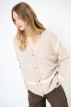 MAXI CARDIGAN LANA CON RICAMI BEIGE